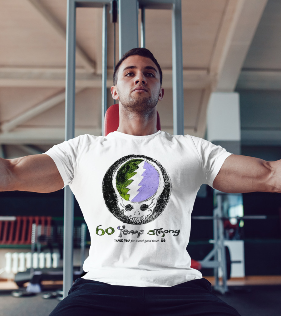 60 Years Strong Thank You For A Real Good Time Skull Halloween Sketch T-Shirt