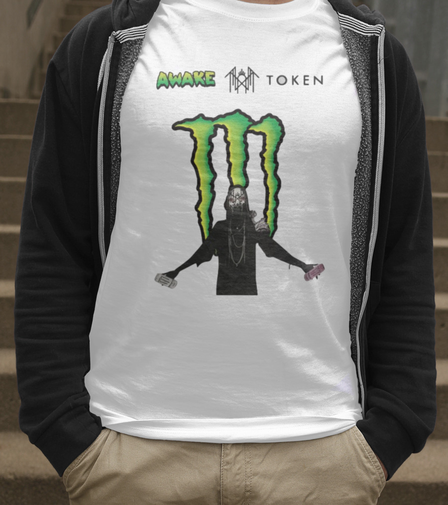 Awake Token Monster Energy Hooded Figure T-Shirt