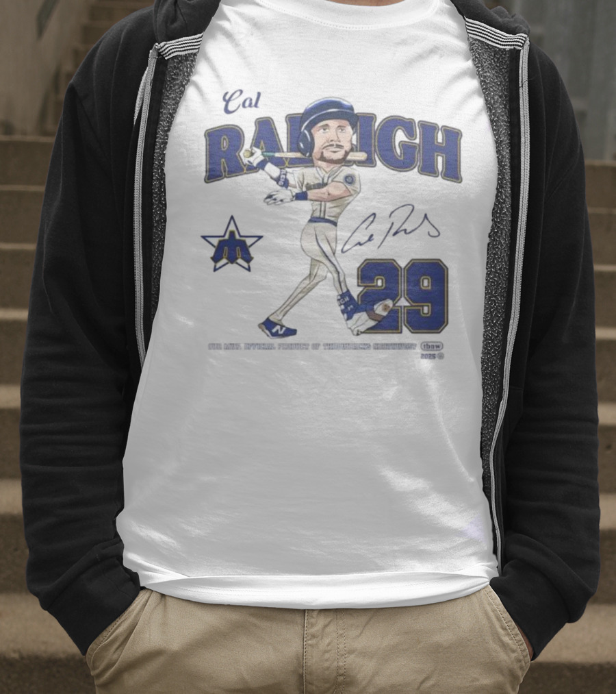 Cal Raleigh Seattle Mariners MVP Throwbacks Northwest Signature 2025 29 T-Shirt