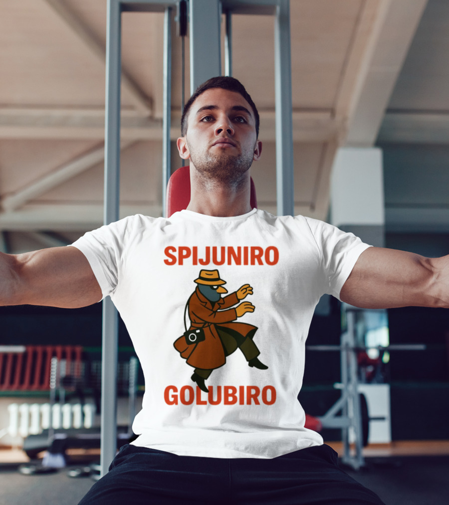 Spijuniro Golubiro Spy Pigeon In Trench Coat And Hat Retro Style T-Shirt