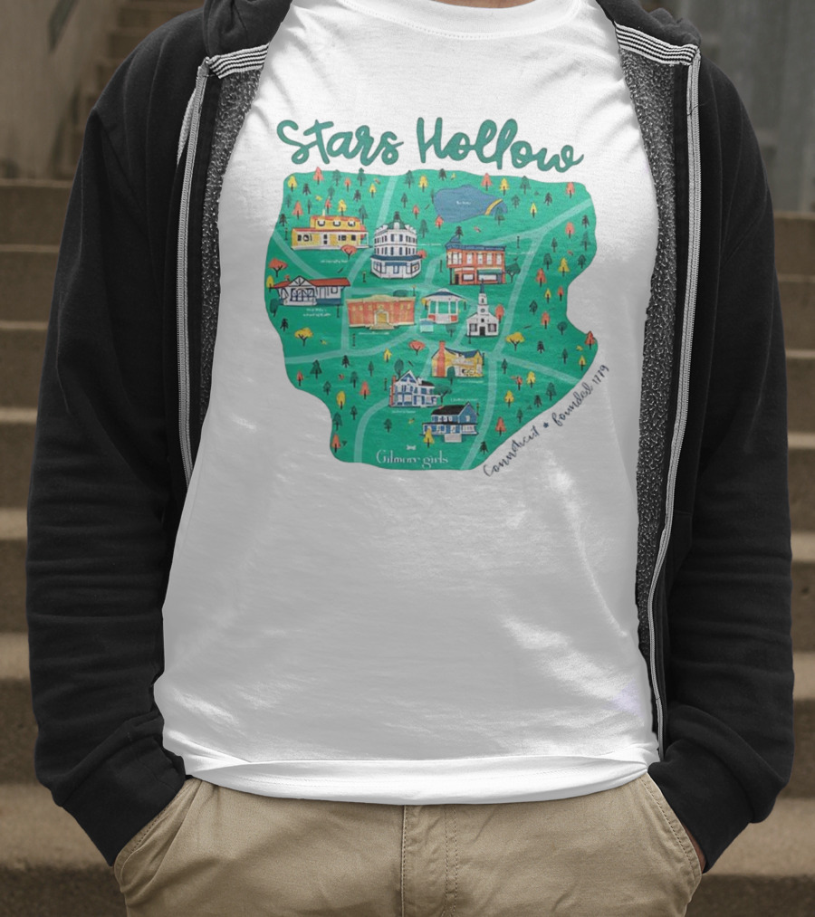Stars Hollow Map Gilmore Girls Town Landmarks T-Shirt