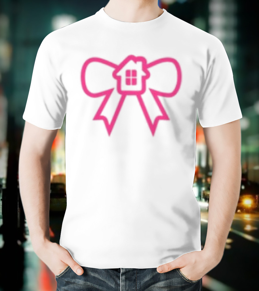 Glowhouse White Pink Bow Ribbon T-Shirt