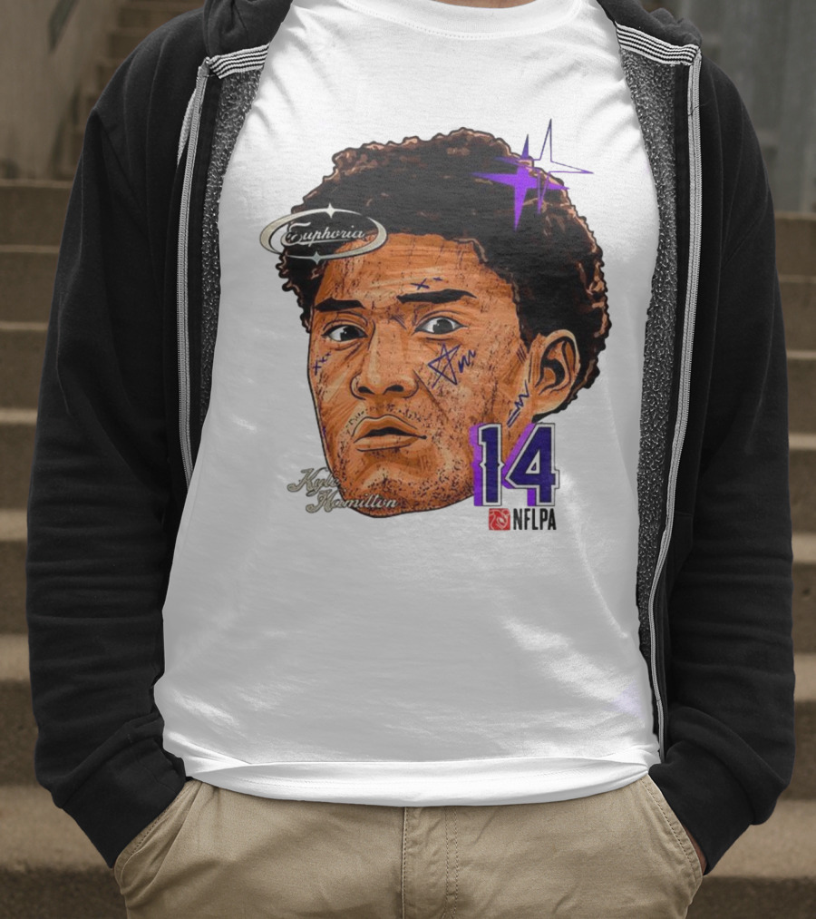 Kyle Hamilton Baltimore Ravens Euphoria Number 14 Ravens Star T-Shirt