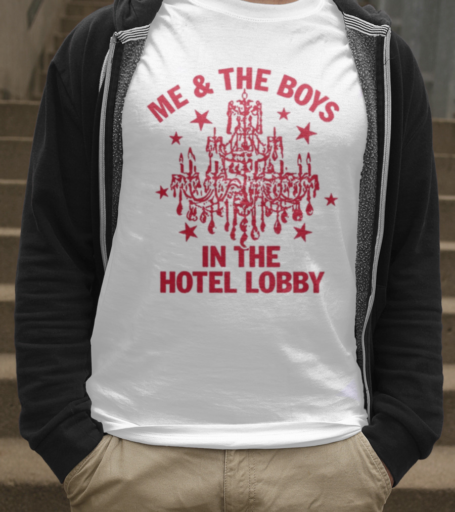 Me & The Boys In The Hotel Lobby Chandelier And Stars T-Shirt