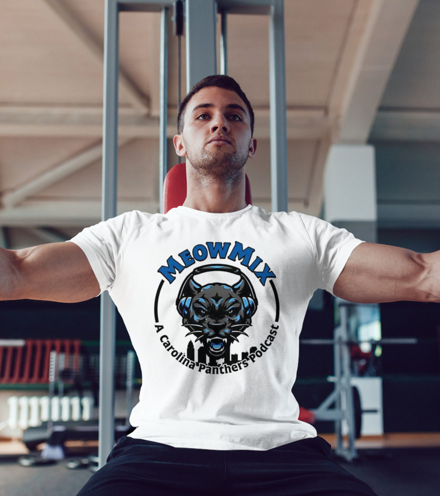Meow MIX Carolina Panthers Podcast Panther Headphone Art T-Shirt