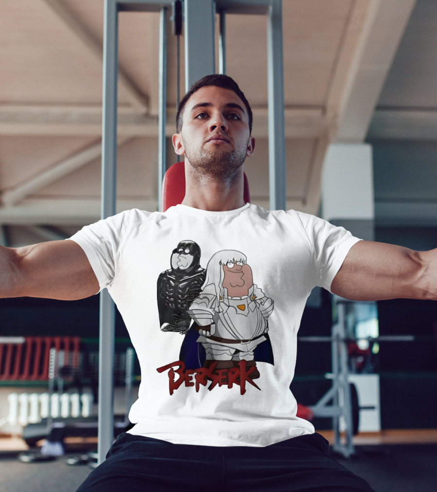 Peter Griffin Family Guy Berserk Crossover Meme Griffith Armor Guts Cosplay T-Shirt
