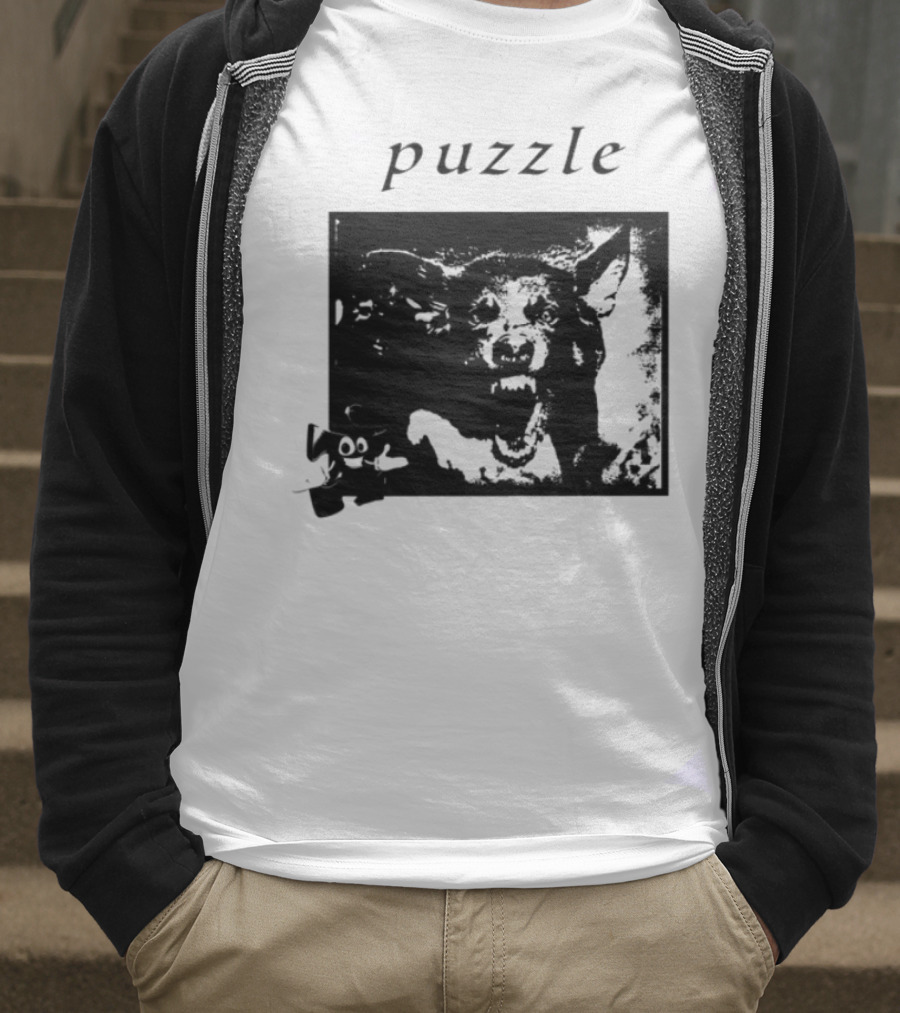 Puzzle Damage Dog With Missing Pieces T-Shirt