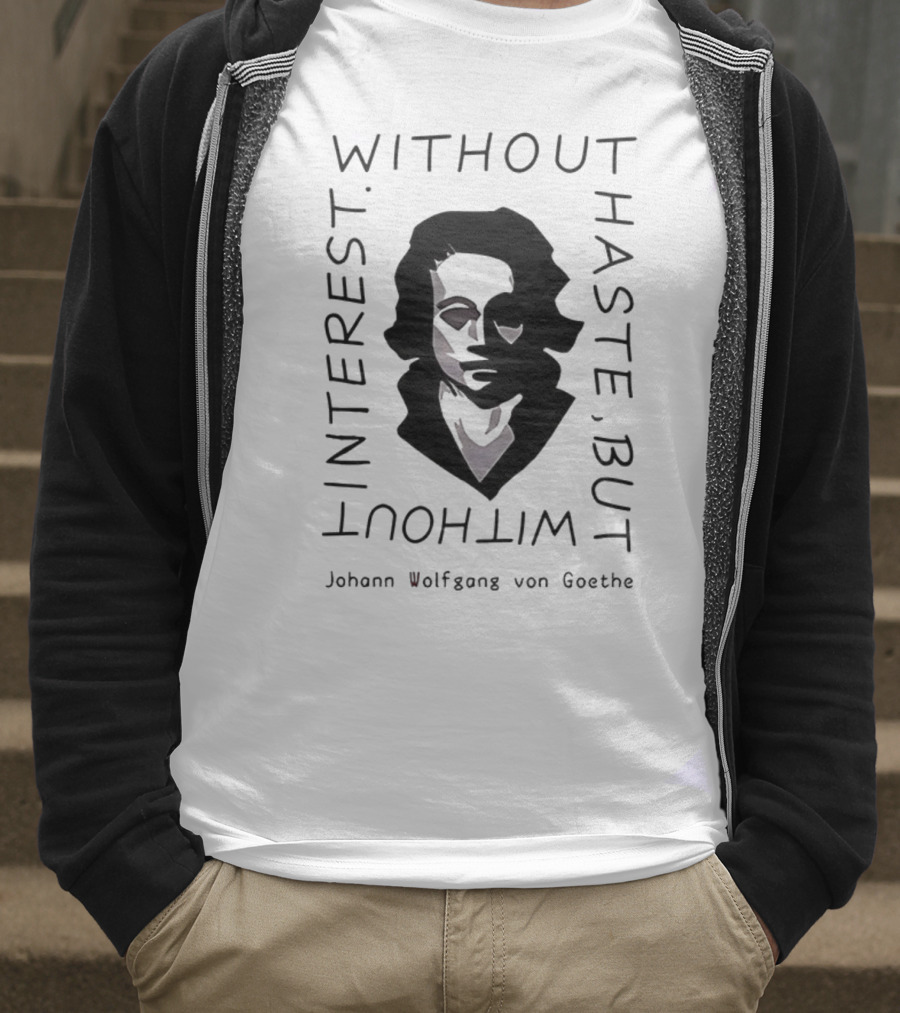 Without Haste But Without Interest Minimalist Portrait T-Shirt