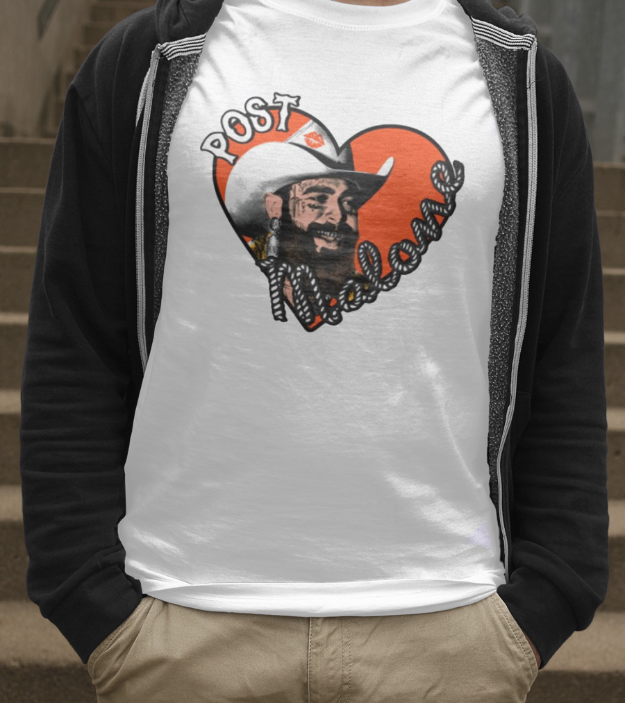 Big Ass Stadium Tour Post Malone Heart Cowboy Design T-Shirt