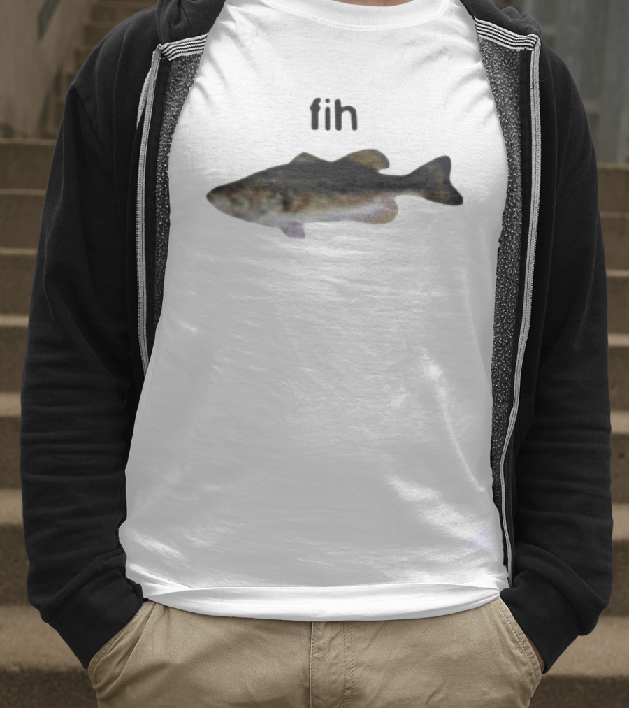 Fih Fish Humor With Realistic Fish Illustration T-Shirt