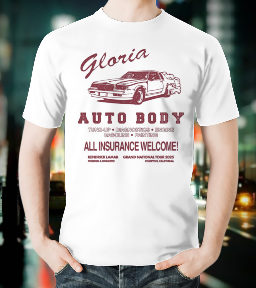 Gnxtour Kendrick Lamar Gloria Auto Body T-Shirt