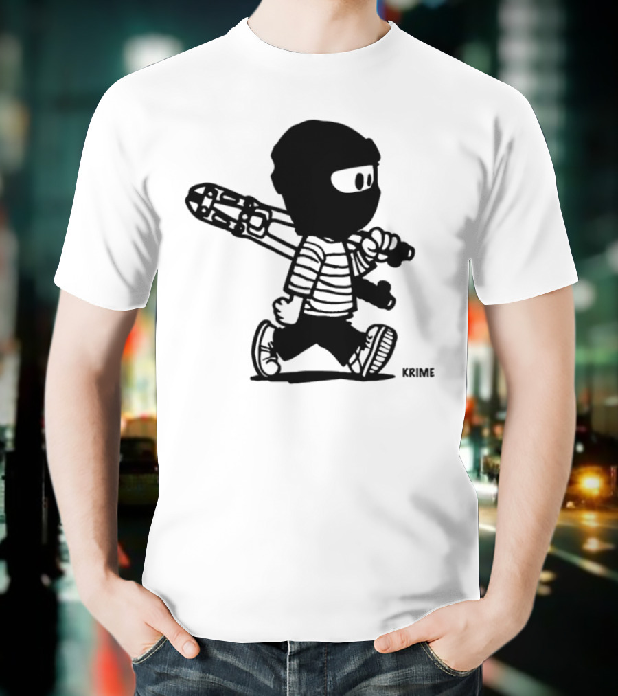 Krime_1 Calvin Streetwear Retro Car Graphic Style T-Shirt