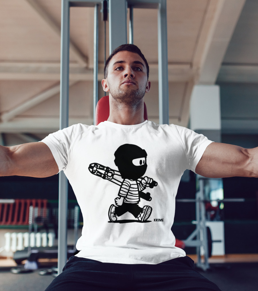 Krime_1 Calvin Streetwear Retro Car Graphic Style T-Shirt