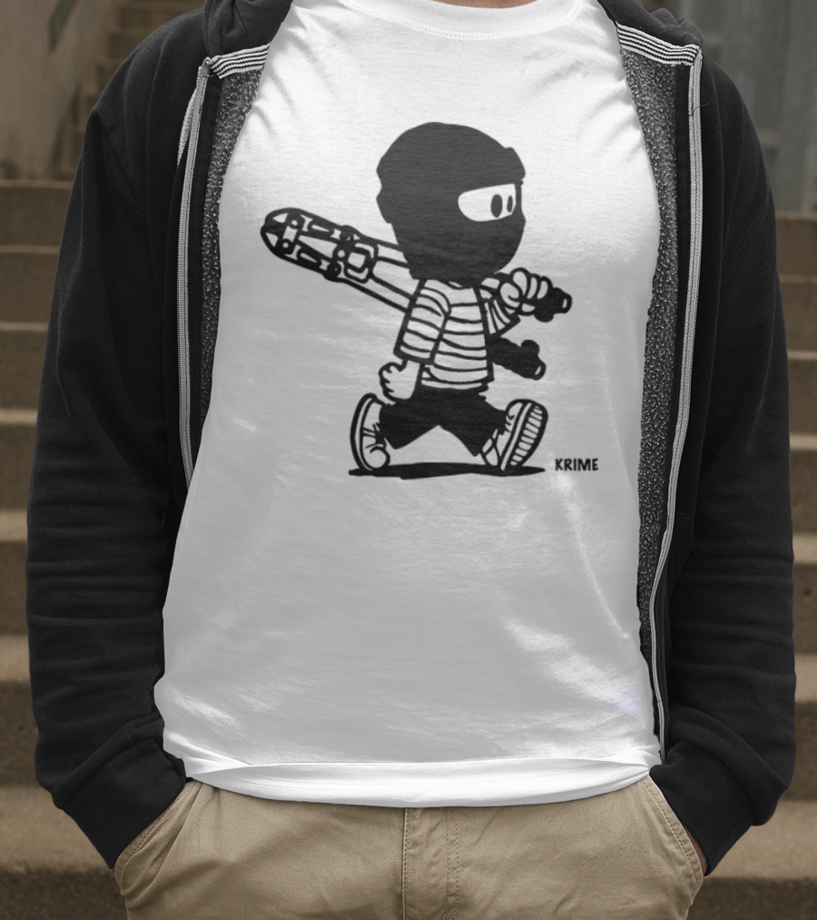 Krime_1 Calvin Streetwear Retro Car Graphic Style T-Shirt