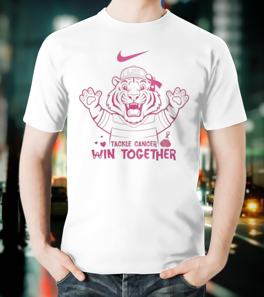 Nike LSU Tigers Breast Cancer Awareness Tackle Cancer Win Together Pink October T-Shirt