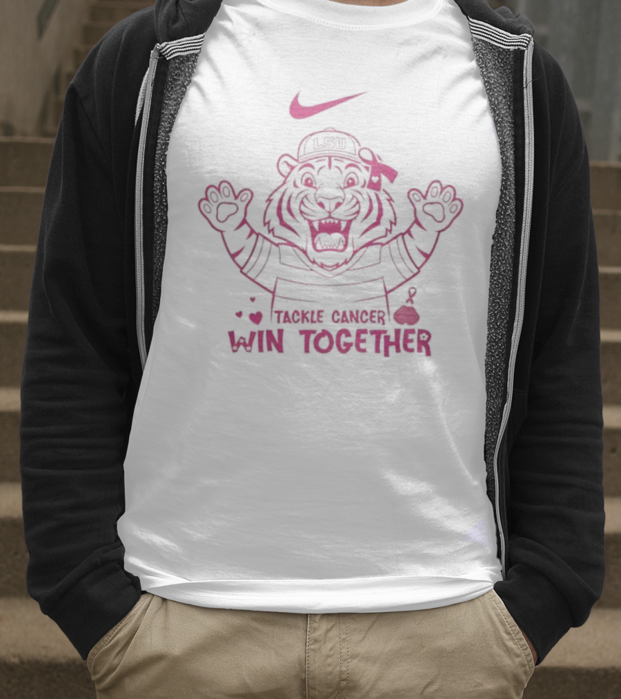 Nike LSU Tigers Breast Cancer Awareness Tackle Cancer Win Together Pink October T-Shirt