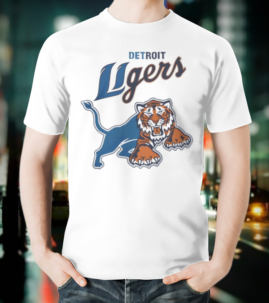 Detroit Store Detroit Ligers Tiger Hybrid Sports Mascot T-Shirt