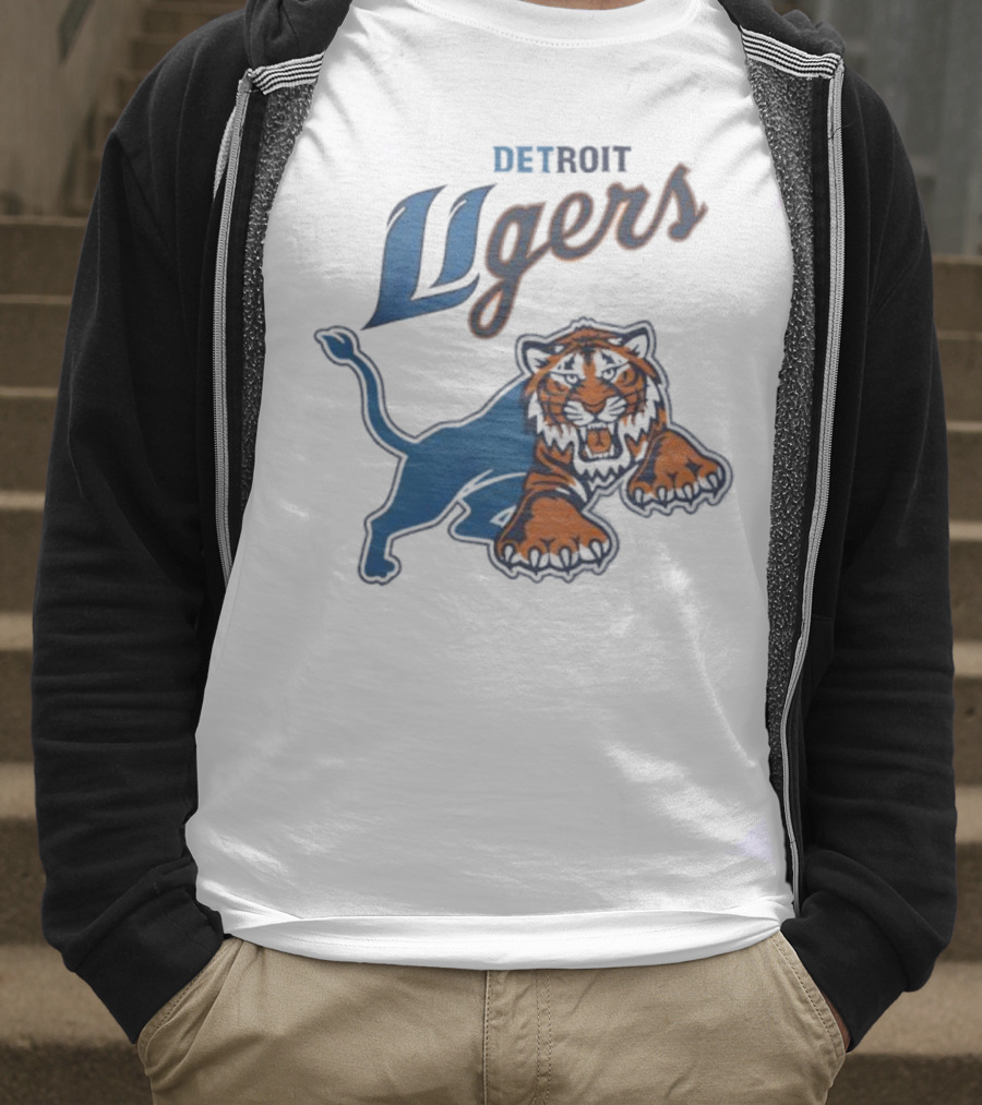 Detroit Store Detroit Ligers Tiger Hybrid Sports Mascot T-Shirt