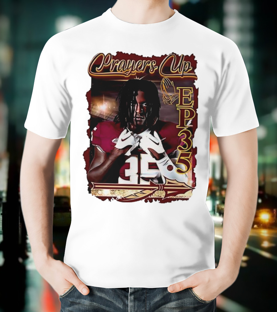 Ethan Pritchard EP35 Prayers Up Football 35 T-Shirt