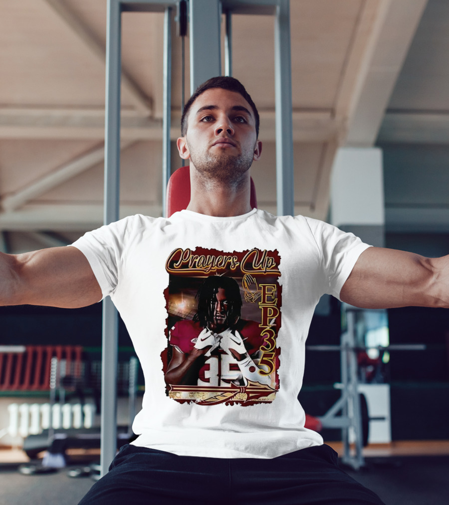Ethan Pritchard EP35 Prayers Up Football 35 T-Shirt