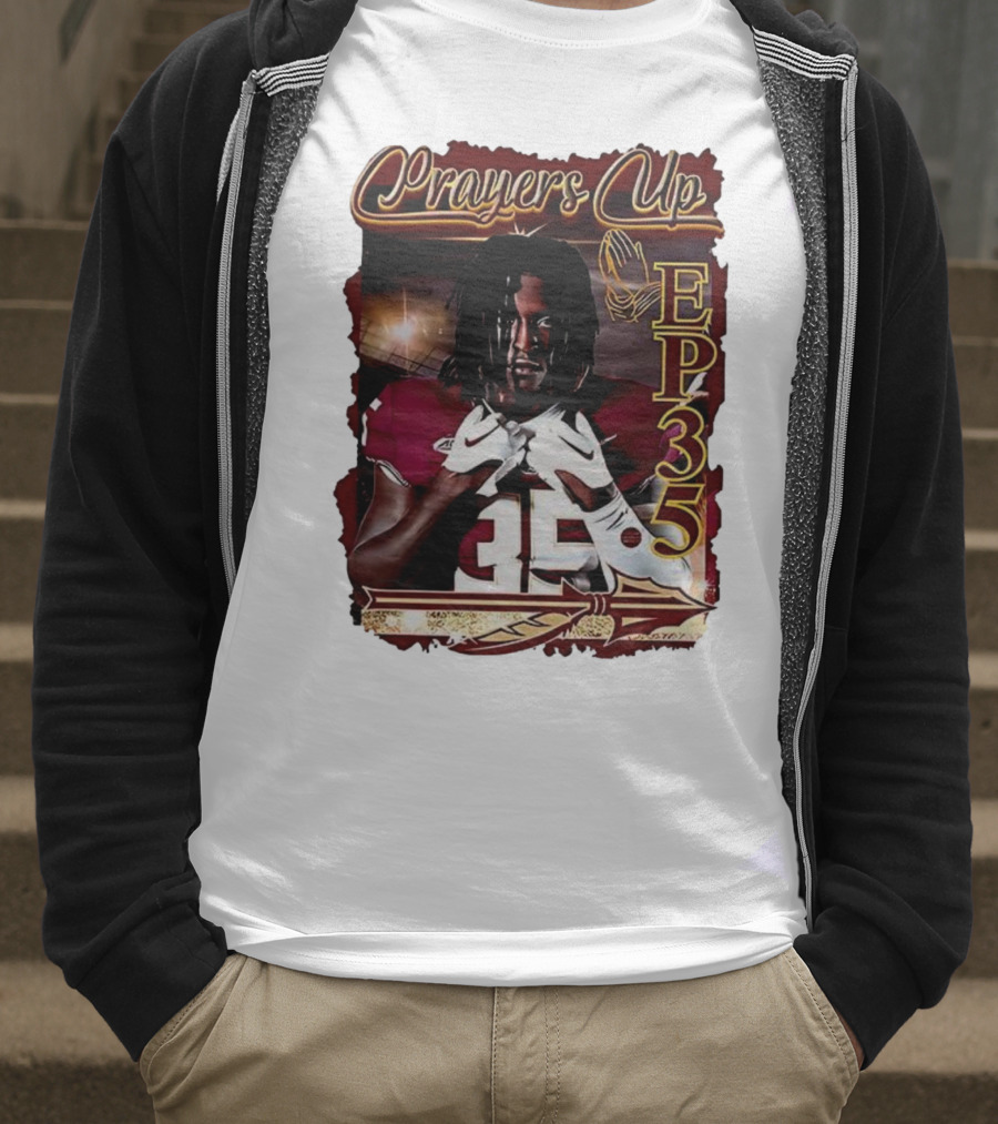 Ethan Pritchard EP35 Prayers Up Football 35 T-Shirt