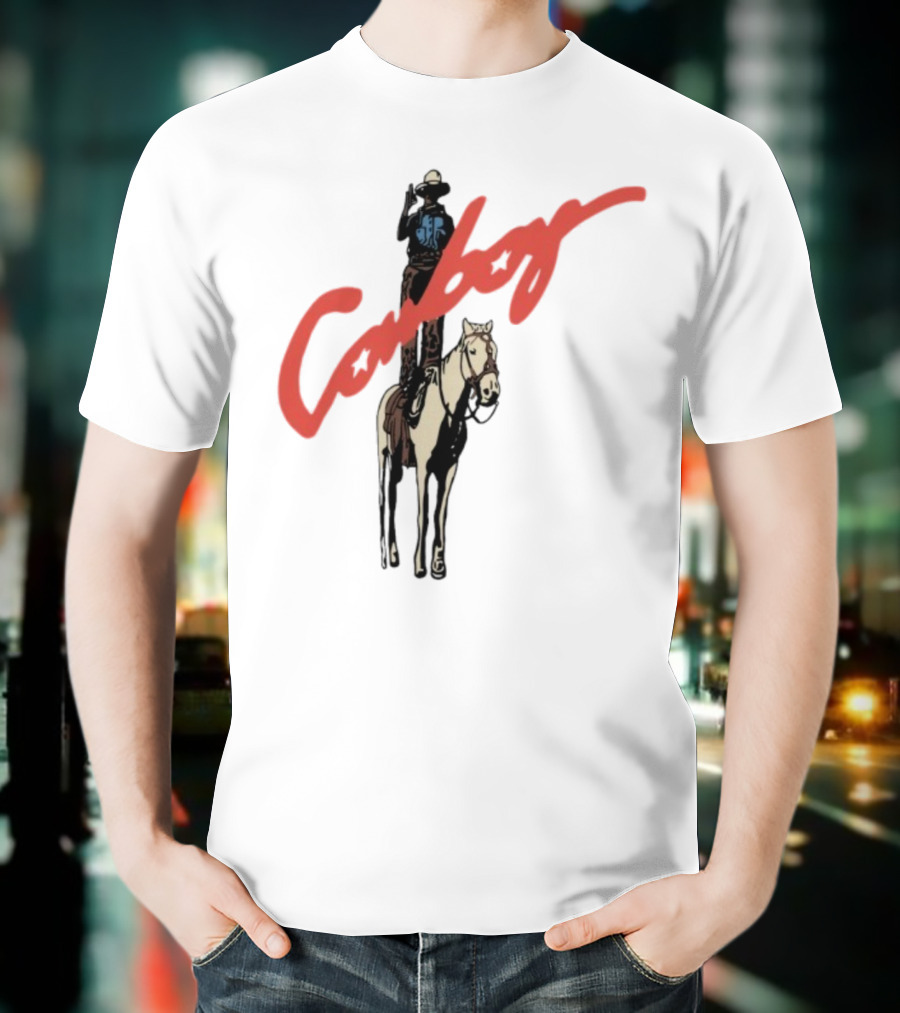 Forrest Frank Cowboy Horse Rider Graphic With Red Handwritten Font T-Shirt