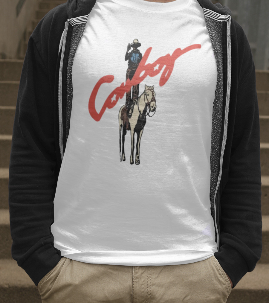 Forrest Frank Cowboy Horse Rider Graphic With Red Handwritten Font T-Shirt
