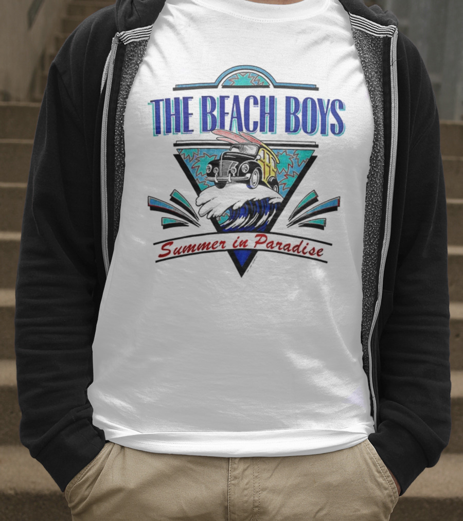The Beach Boys Summer In Paradise Tour 1995 Wave And Triangle Icon T-Shirt