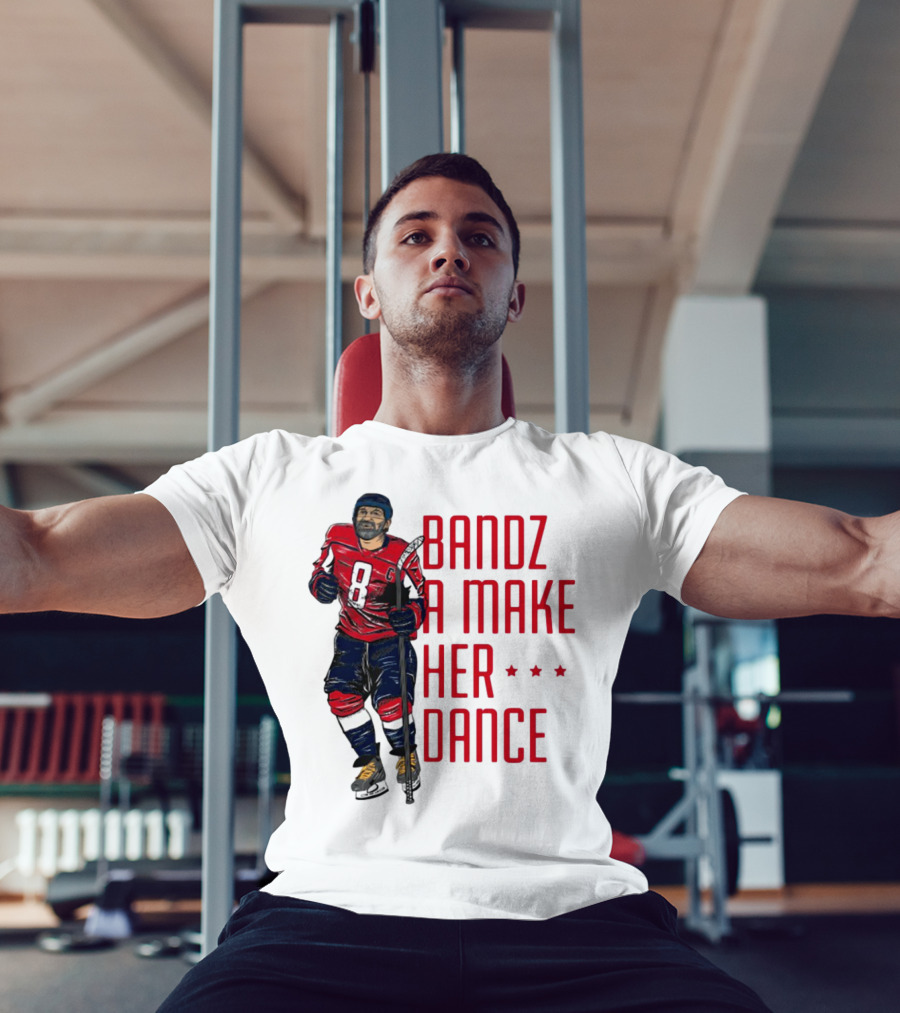 Bandz 8 A Make Her Dance Hockey Player Red Uniform T-Shirt
