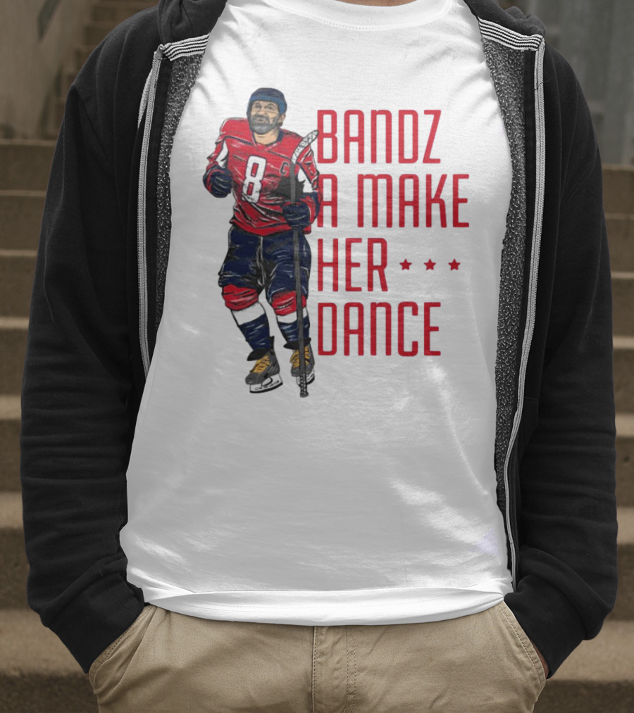 Bandz 8 A Make Her Dance Hockey Player Red Uniform T-Shirt