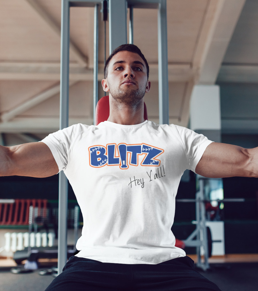 Blitz Hey Y'all Baseball Bat Stitching Style T-Shirt
