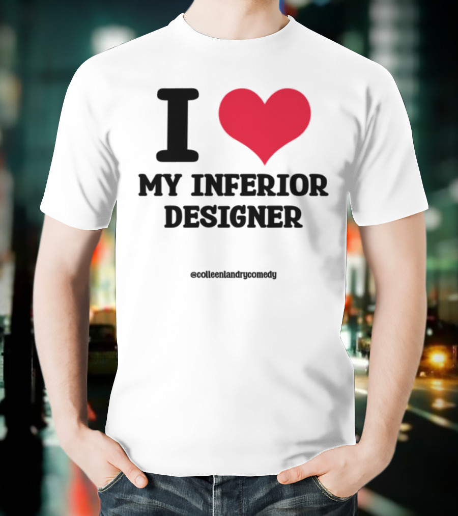 I Love My Inferior Designer Red Heart Graphic T-Shirt