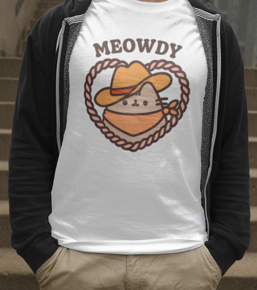 Meowdy Cowboy Pusheen With Hat And Bandana T-Shirt