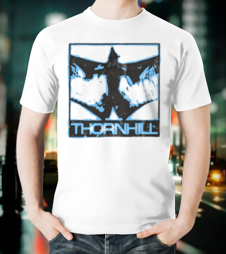 Thornhill Bat White Distressed Grunge Style T-Shirt