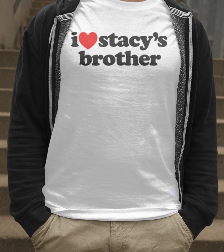 I Love Stacy's Brother White Heart Icon T-Shirt