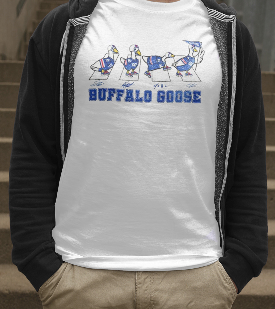 Buffalo Goose Abbey Road NFL Football Game Day Signatures T-Shirt