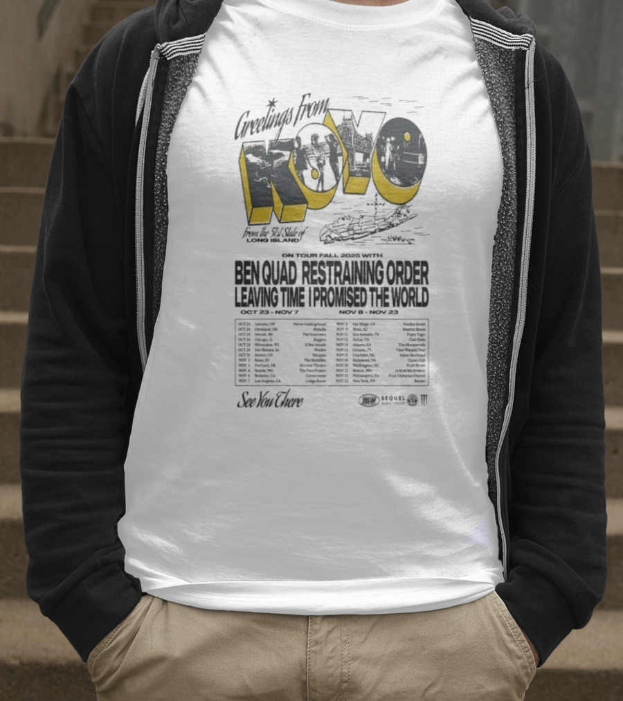 Greetings From Koyo Tour Fall 2025 Ben Quad Restraining Order Leaving Time I Promised The World T-Shirt
