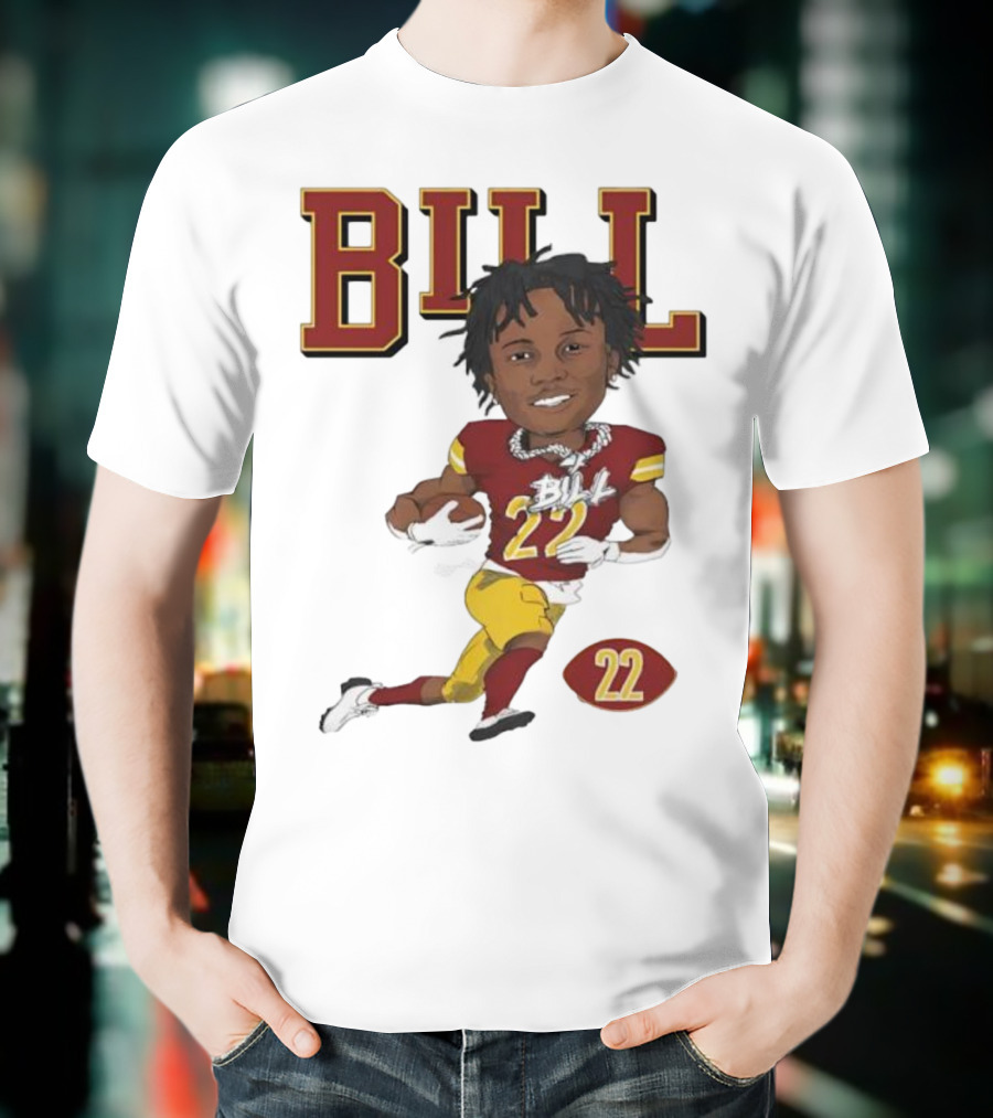 Jacory Bill Croskey Merritt Number 22 Football Player Illustration T-Shirt
