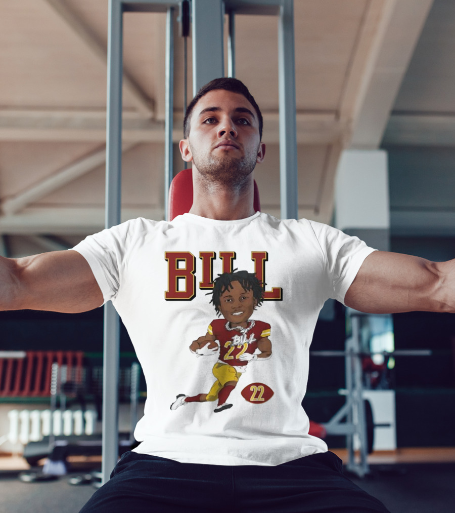 Jacory Bill Croskey Merritt Number 22 Football Player Illustration T-Shirt