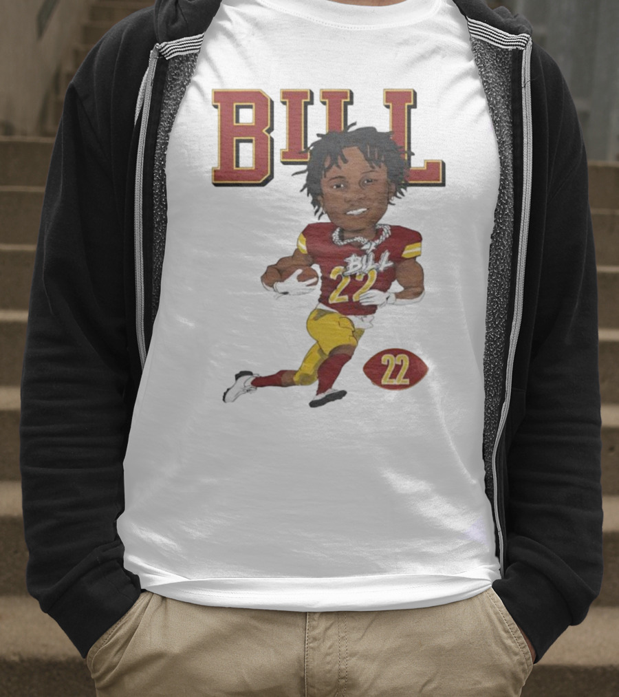 Jacory Bill Croskey Merritt Number 22 Football Player Illustration T-Shirt