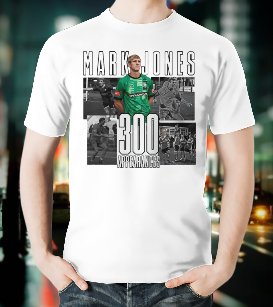 Mark Jones 300 Appearances Northwich FC Green Jersey Football Tribute T-Shirt