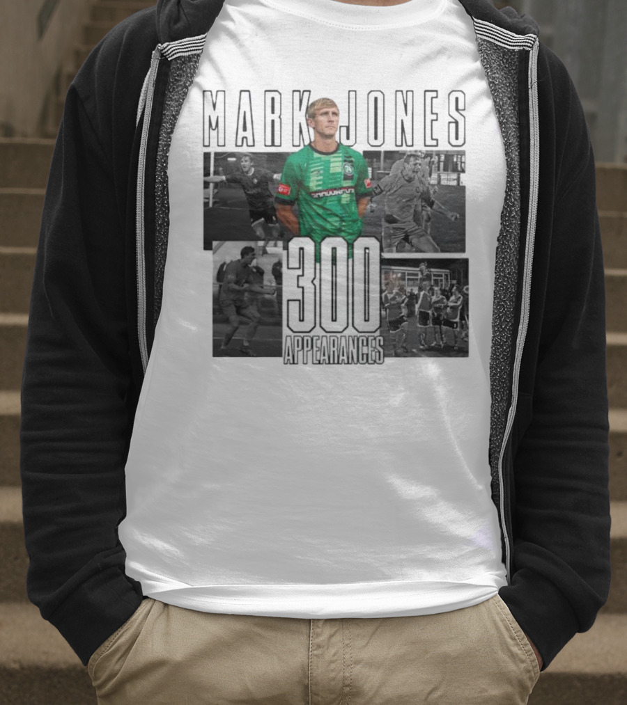 Mark Jones 300 Appearances Northwich FC Green Jersey Football Tribute T-Shirt