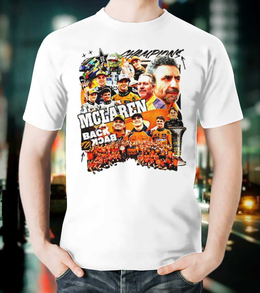 McLaren 2025 Back To Back Formula 1 World Constructors’ Championship Victory T-Shirt