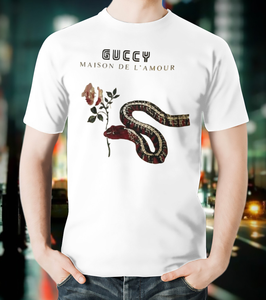 Guccy Maison De L’amour Snake And Rose T-Shirt