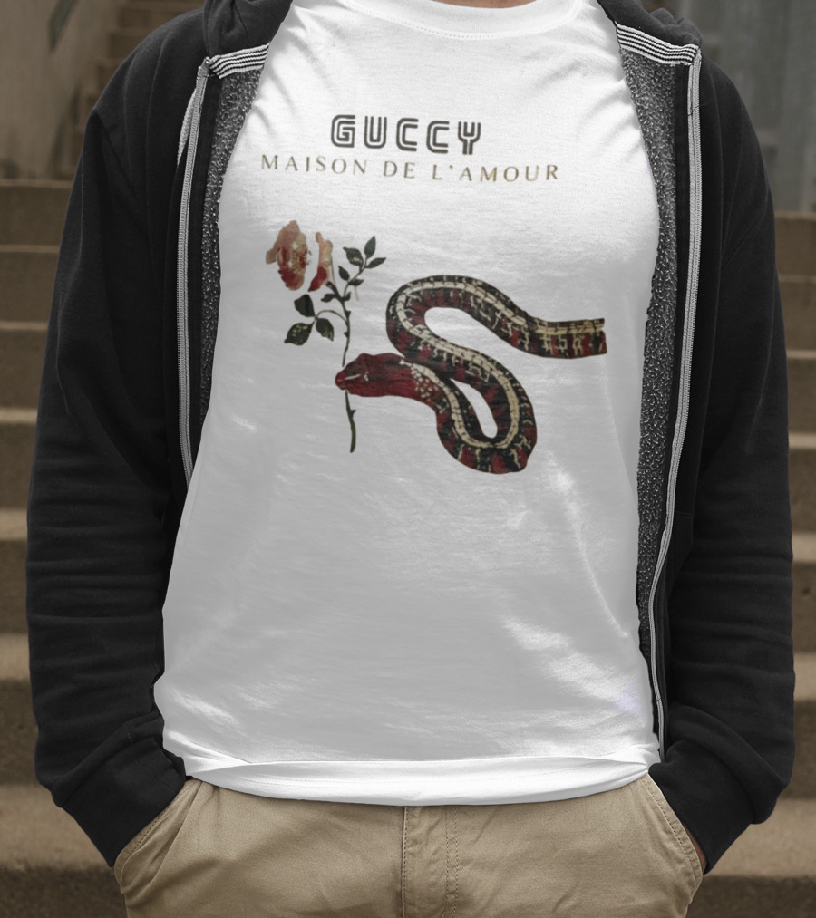 Guccy Maison De L’amour Snake And Rose T-Shirt