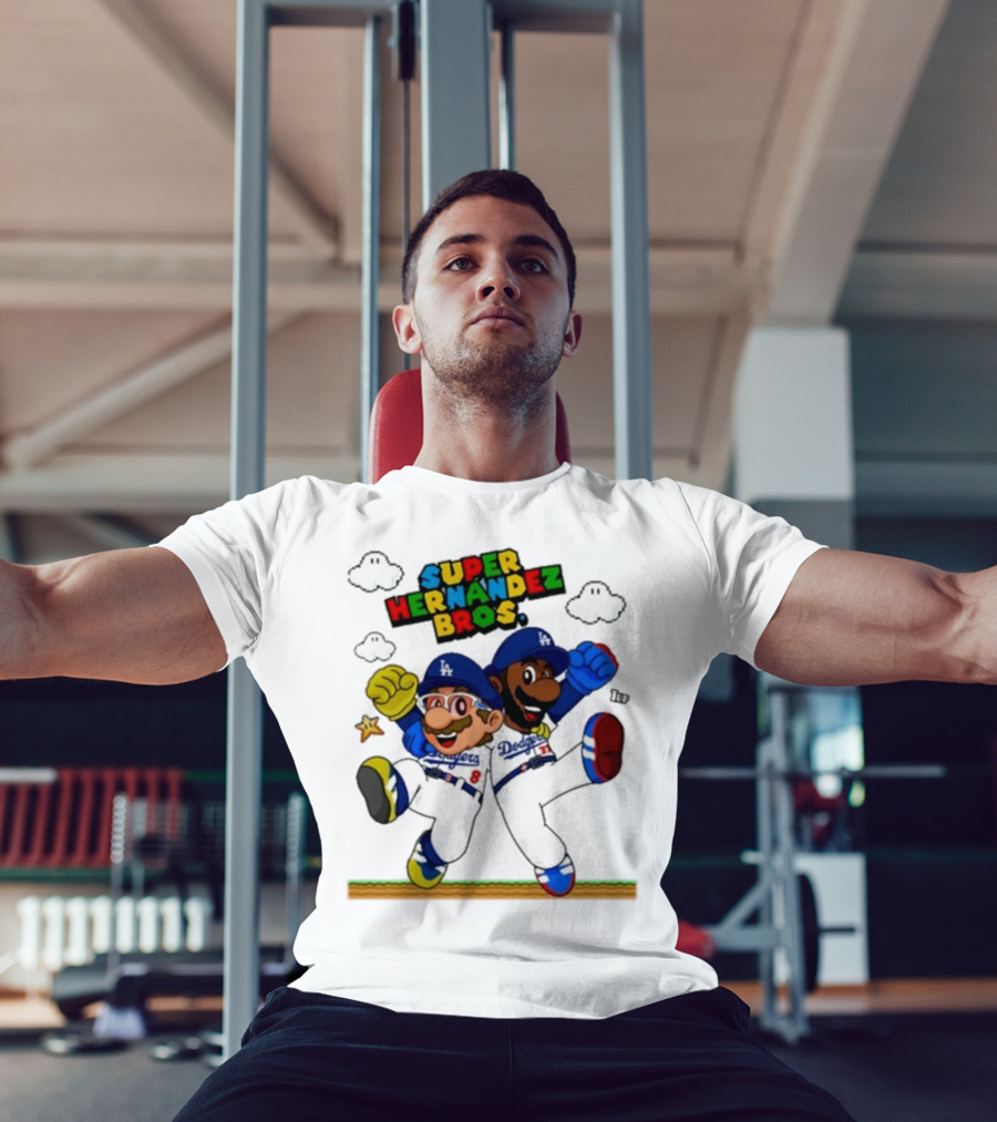 Super Hernández Bros Teoscar Kiké Let’s Go Dodgers Mario X Los Angeles Dodgers T-Shirt