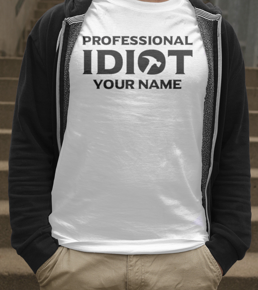 The Professional Idiots Subtle Black And White Typography T-Shirt