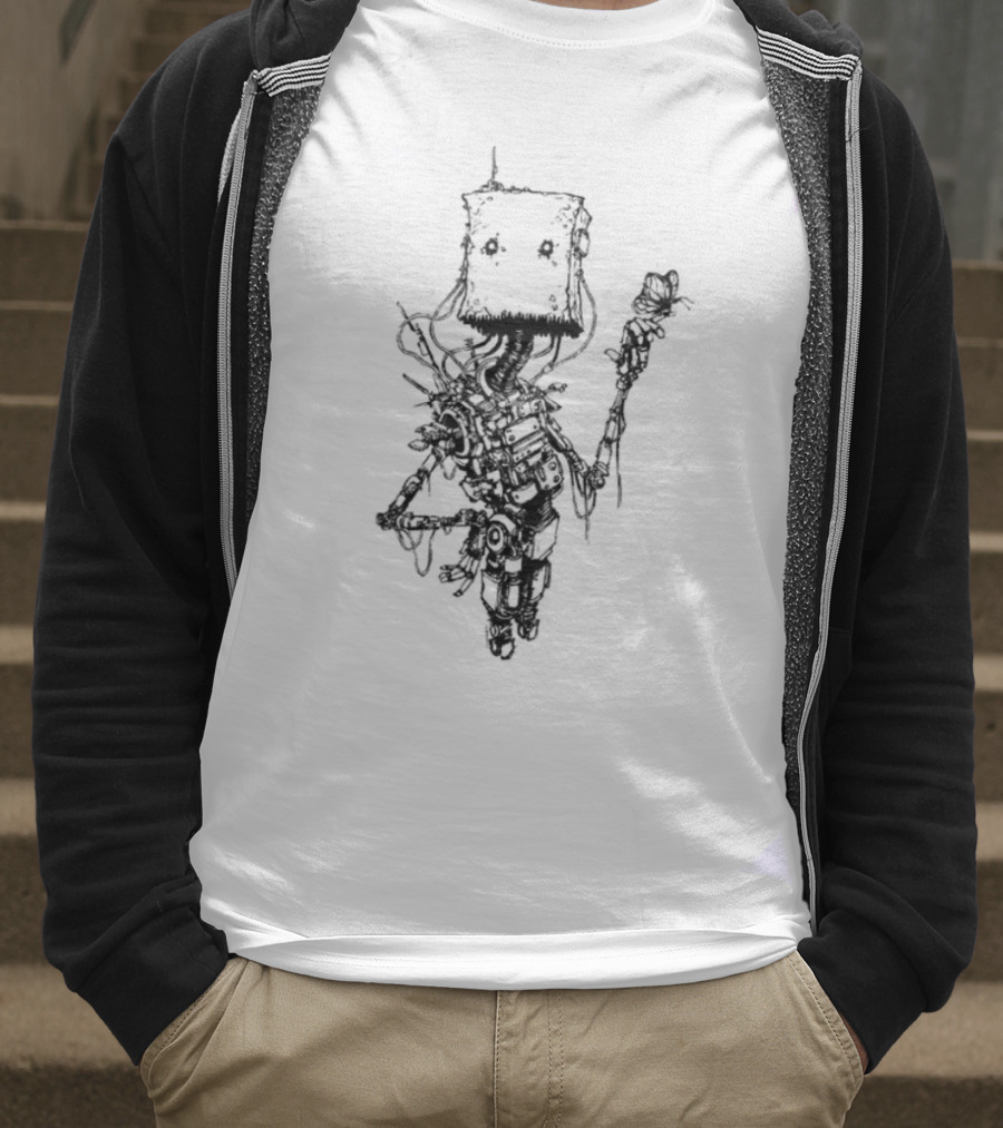 Butterfly Bot Robo Nature Fusion T-Shirt