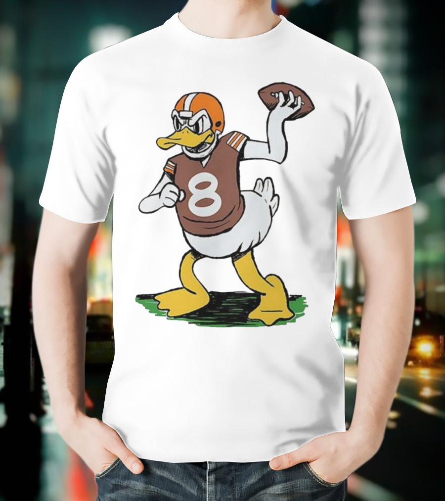Duck Quarterback Number 8 Cleveland Browns Dillon Gabriel T-Shirt