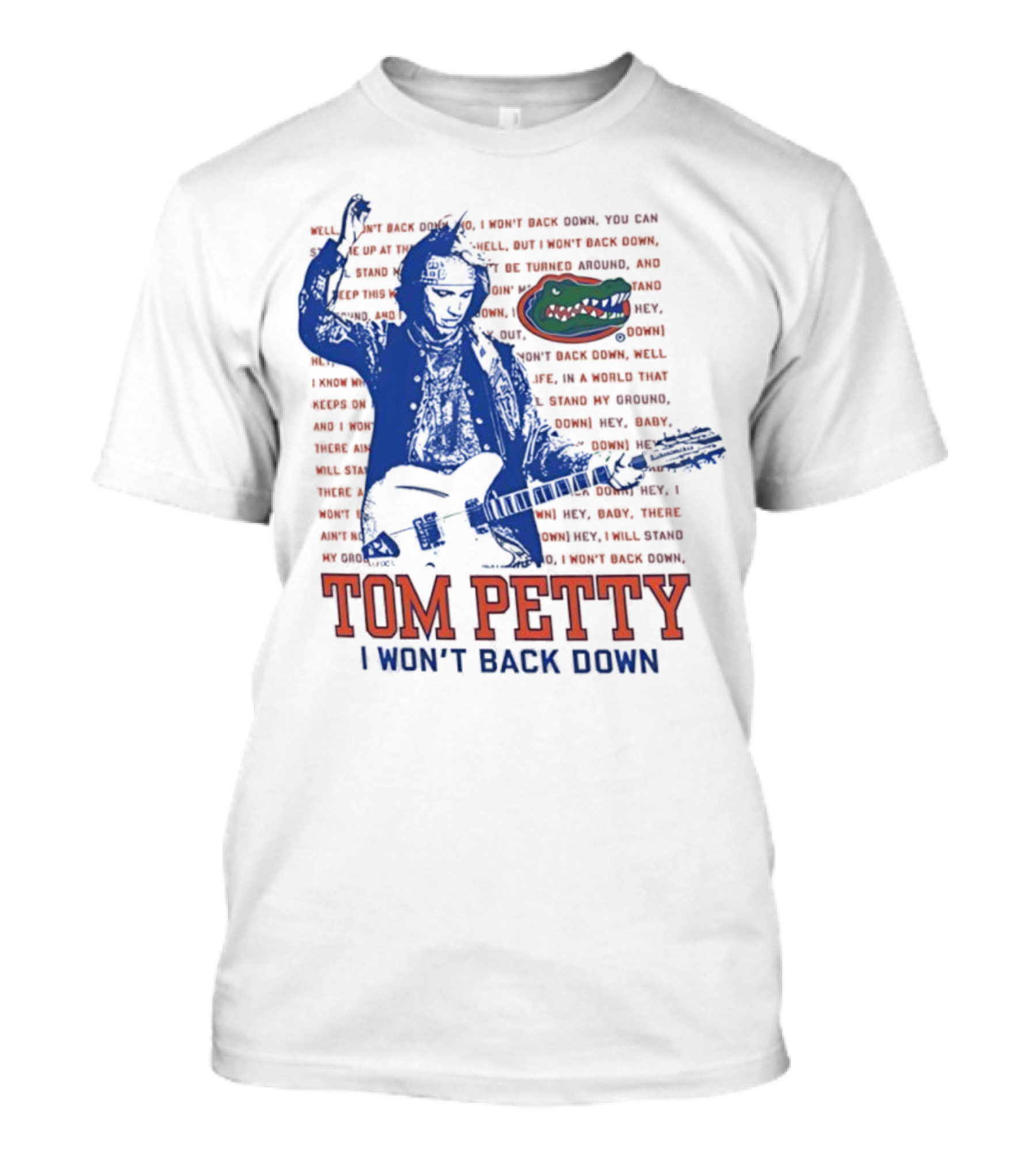 Florida Gators Tom Petty I Won't Back Down With Gator Logo T-Shirt